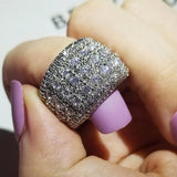 Micro Pave Lab Diamond Ring 925 Sterling Silver Band