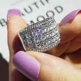 Micro Pave Lab Diamond Ring 925 Sterling Silver Band