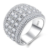 Micro Pave Lab Diamond Ring 925 Sterling Silver Band