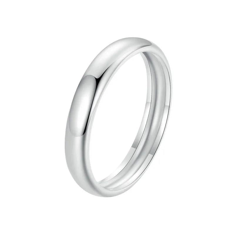 925 Silver Luster Ring Stackable Finger Ring for Women