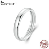 925 Silver Luster Ring Stackable Finger Ring for Women