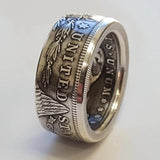 S925 Silver Vintage National Emblem Motto Ring For Men