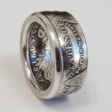 S925 Silver Vintage National Emblem Motto Ring For Men