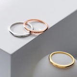 925 Silver Star Zircon Finger Ring Women Couple Jewelry