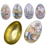 4pcs Easter Egg Shaped Candy Box Jewelry Gift Metal Tins for Spring Decorations