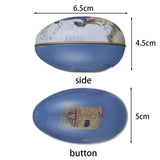4pcs Easter Egg Shaped Candy Box Jewelry Gift Metal Tins for Spring Decorations