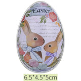 4pcs Easter Egg Shaped Candy Box Jewelry Gift Metal Tins for Spring Decorations