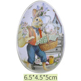 4pcs Easter Egg Shaped Candy Box Jewelry Gift Metal Tins for Spring Decorations