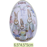 4pcs Easter Egg Shaped Candy Box Jewelry Gift Metal Tins for Spring Decorations