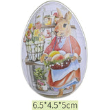 4pcs Easter Egg Shaped Candy Box Jewelry Gift Metal Tins for Spring Decorations