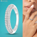 925 Sterling Silver Cross Braided Love Rainbow Claw Rings