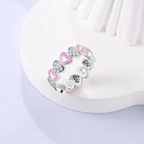 925 Sterling Silver Cross Braided Love Rainbow Claw Rings