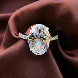 Pink Zircon 925 Silver Wedding Ring Engagement Band