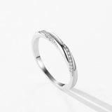 925 Silver Zircon Geometric Stackable Ring Women Party Jewelry