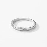 925 Silver Zircon Geometric Stackable Ring Women Party Jewelry