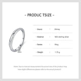 925 Silver Zircon Geometric Stackable Ring Women Party Jewelry