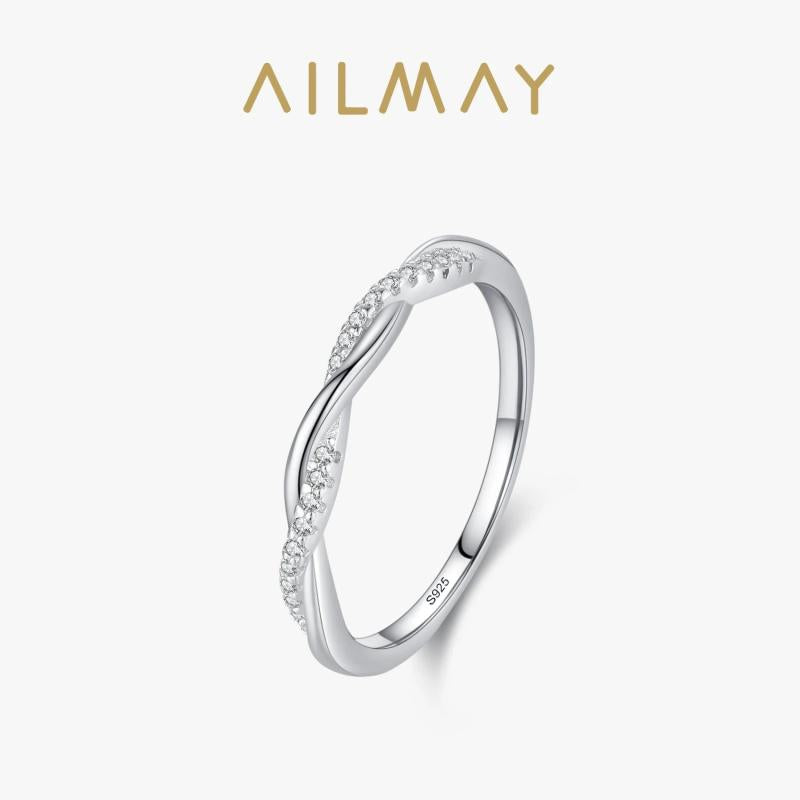925 Silver Zirconia Line Ring Women's Wedding Jewelry
