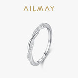 925 Silver Zirconia Line Ring Women's Wedding Jewelry