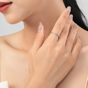 925 Silver Zirconia Line Ring Women's Wedding Jewelry