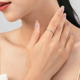925 Silver Zirconia Line Ring Women's Wedding Jewelry