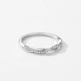 925 Silver Zirconia Line Ring Women's Wedding Jewelry