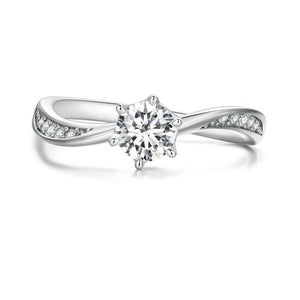 925 Silver CZ Twist Braided Rings For Women