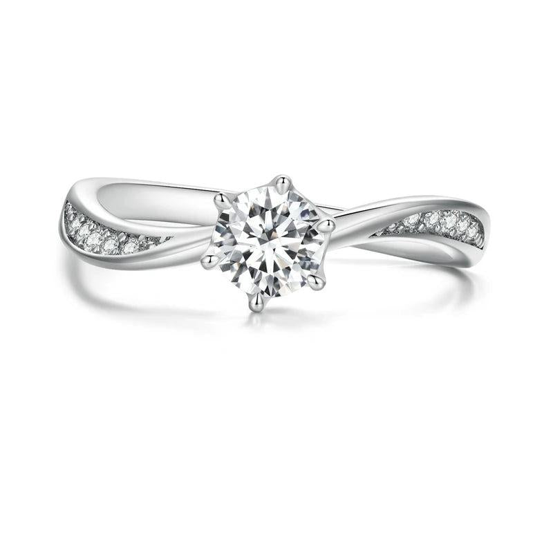 925 Silver CZ Twist Braided Rings For Women