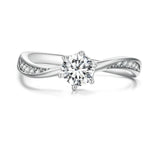 925 Silver CZ Twist Braided Rings For Women