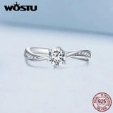 925 Silver CZ Twist Braided Rings For Women