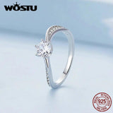 925 Silver CZ Twist Braided Rings For Women