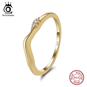 925 Silver CZ Stacking Rings for Women - Minimalist Birthday Gift
