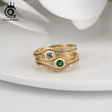 925 Silver CZ Stacking Rings for Women - Minimalist Birthday Gift