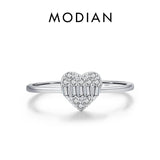 925 Silver Heart Zirconia Ring Platinum Plated