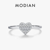925 Silver Heart Zirconia Ring Platinum Plated