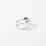 925 Silver Heart Zirconia Ring Platinum Plated