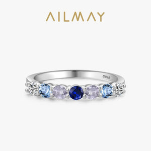 925 Silver Multicolour Crystal Ring - Sparkling Stone Fine Jewel