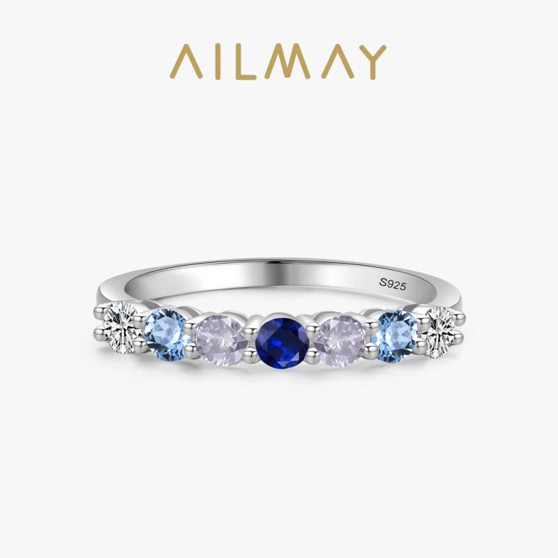 925 Silver Multicolour Crystal Ring - Sparkling Stone Fine Jewel