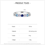 925 Silver Multicolour Crystal Ring - Sparkling Stone Fine Jewel