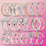 925 Silver Zircon Princess Ring for Women