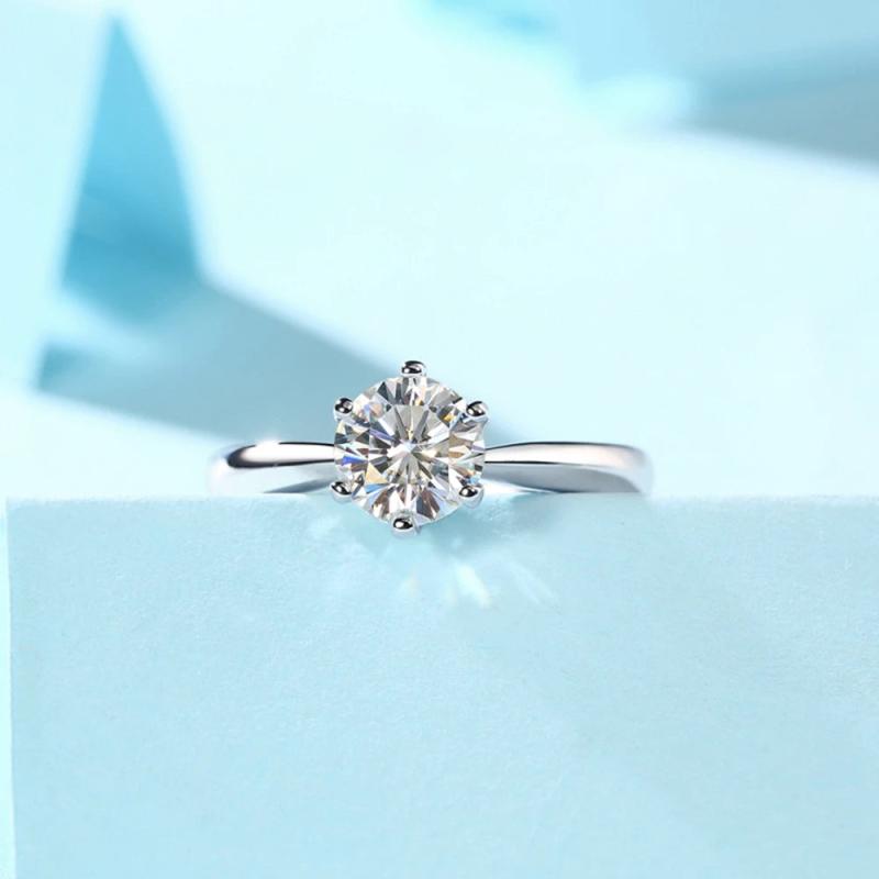 925 Sterling Silver Moissanite Diamonds Wedding Ring for Women