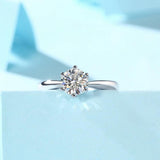 925 Sterling Silver Moissanite Diamonds Wedding Ring for Women