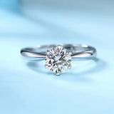 925 Sterling Silver Moissanite Diamonds Wedding Ring for Women