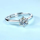 925 Sterling Silver Moissanite Diamonds Wedding Ring for Women