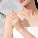 925 Silver Purple Heart CZ Ring for Women Birthday Gift
