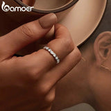 925 Silver CZ Band Ring Women Birthday Gift Fine Jewelry