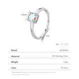 925 Silver Rainbow Round Zirconia Rings Wedding Jewelry For Women