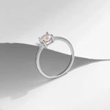 925 Silver Rainbow Round Zirconia Rings Wedding Jewelry For Women