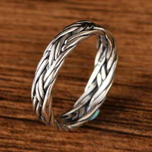 925 Sterling Silver Braided Ring For Men And Women Couple Wedding Bands