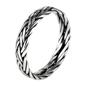 925 Sterling Silver Braided Ring For Men And Women Couple Wedding Bands