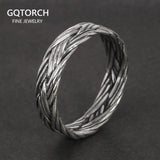 925 Sterling Silver Braided Ring For Men And Women Couple Wedding Bands
